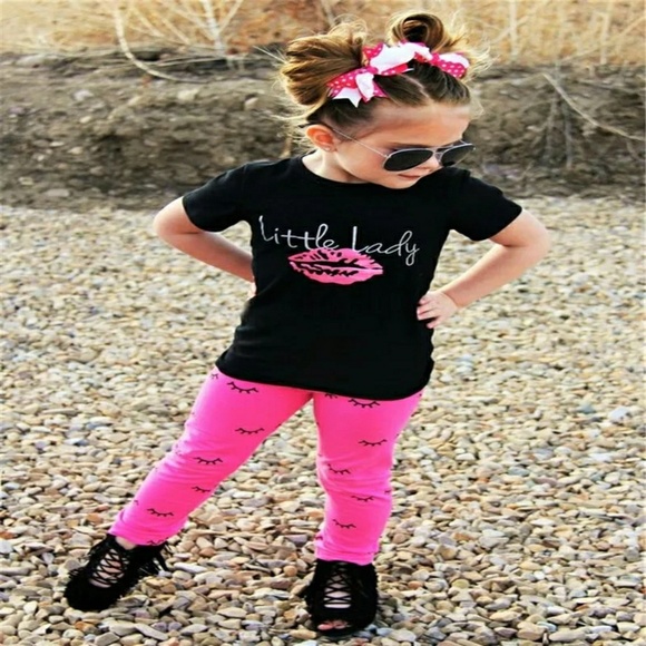 Little Lady Two Piece Short Sleeve Eye Lash - Picture 4 of 5